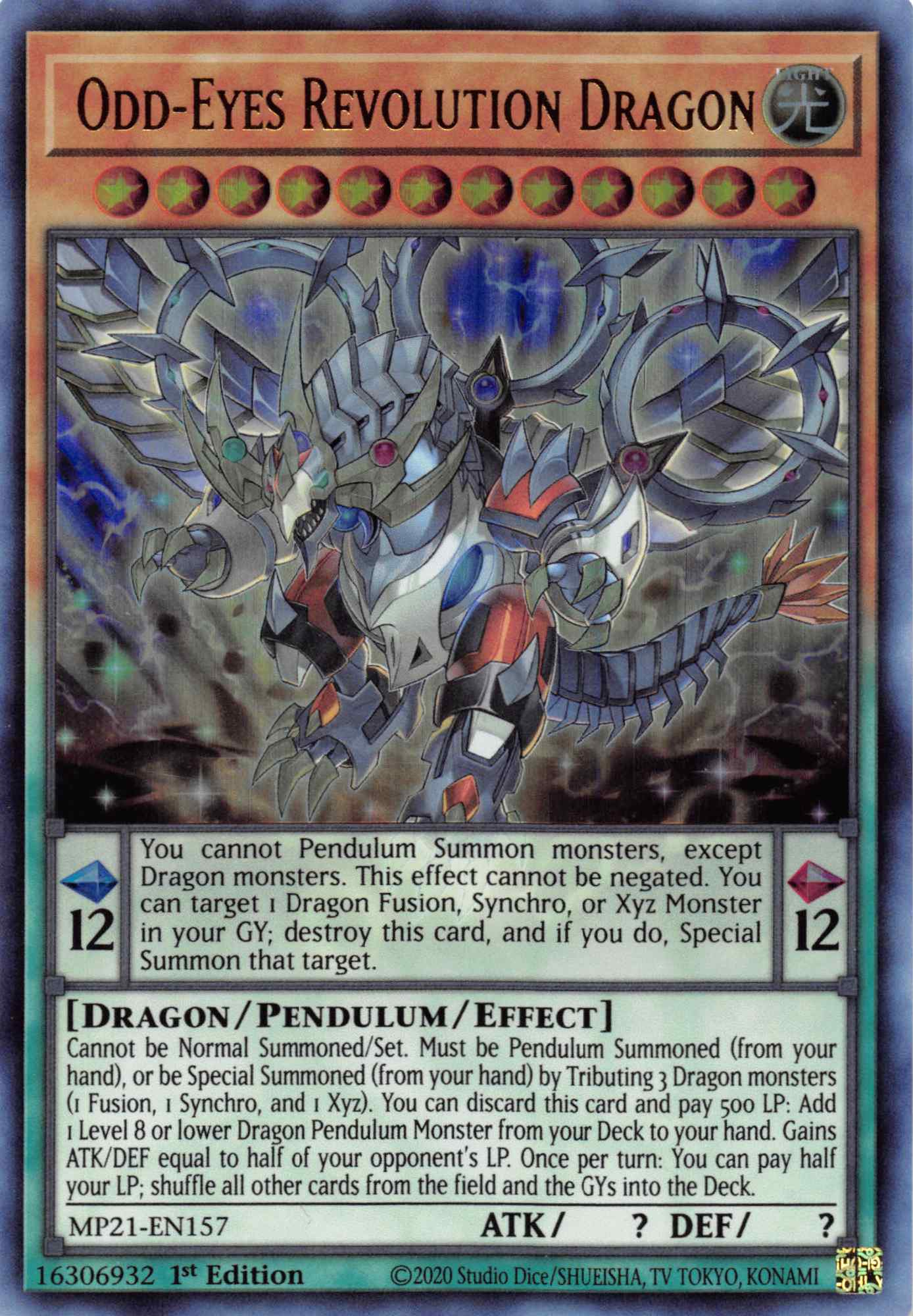 Odd-Eyes Revolution Dragon [MP21-EN157] Ultra Rare | Galaxy Games LLC