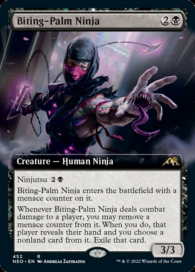 Biting-Palm Ninja (Extended Art) [Kamigawa: Neon Dynasty] | Galaxy Games LLC