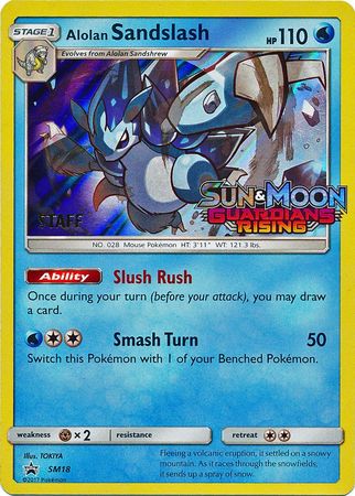 Alolan Sandslash (SM18) (Staff Prerelease Promo) [Sun & Moon: Black Star Promos] | Galaxy Games LLC