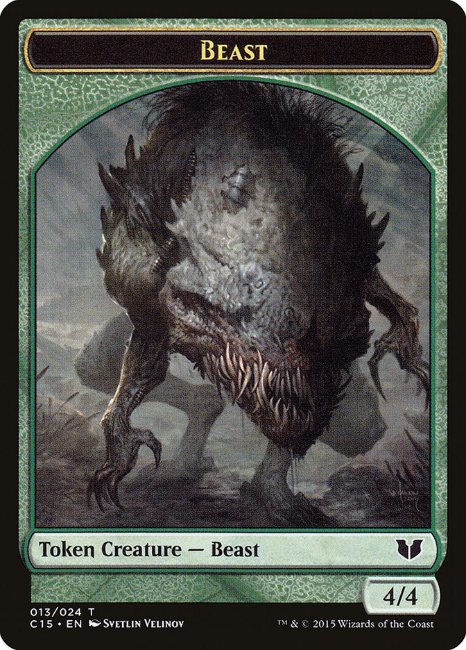 Beast // Snake (017) Double-Sided Token [Commander 2015 Tokens] | Galaxy Games LLC