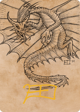 Ancient Gold Dragon Art Card (44) (Gold-Stamped Signature) [Commander Legends: Battle for Baldur's Gate Art Series] | Galaxy Games LLC