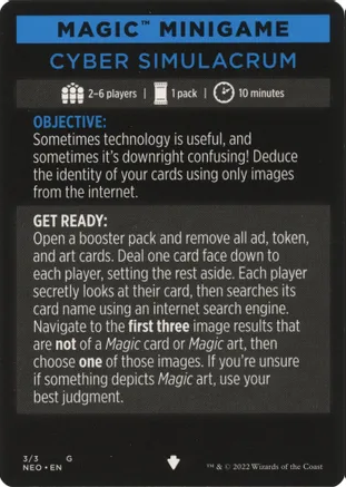 Cyber Simulacrum (Magic Minigame) [Kamigawa: Neon Dynasty Minigame] | Galaxy Games LLC