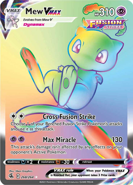 Auction Prices Realized Tcg Cards 2021 Pokemon Sword & Shield Fusion Strike  Full Art/Mew Vmax