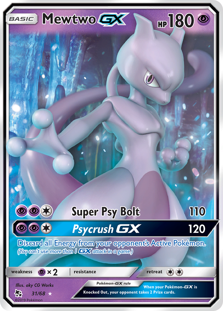 Mewtwo GX (31/68) [Sun & Moon: Hidden Fates] | Galaxy Games LLC