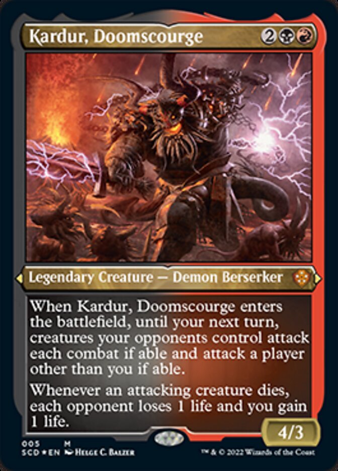 Kardur, Doomscourge (Foil Etched) [Starter Commander Decks] | Galaxy Games LLC