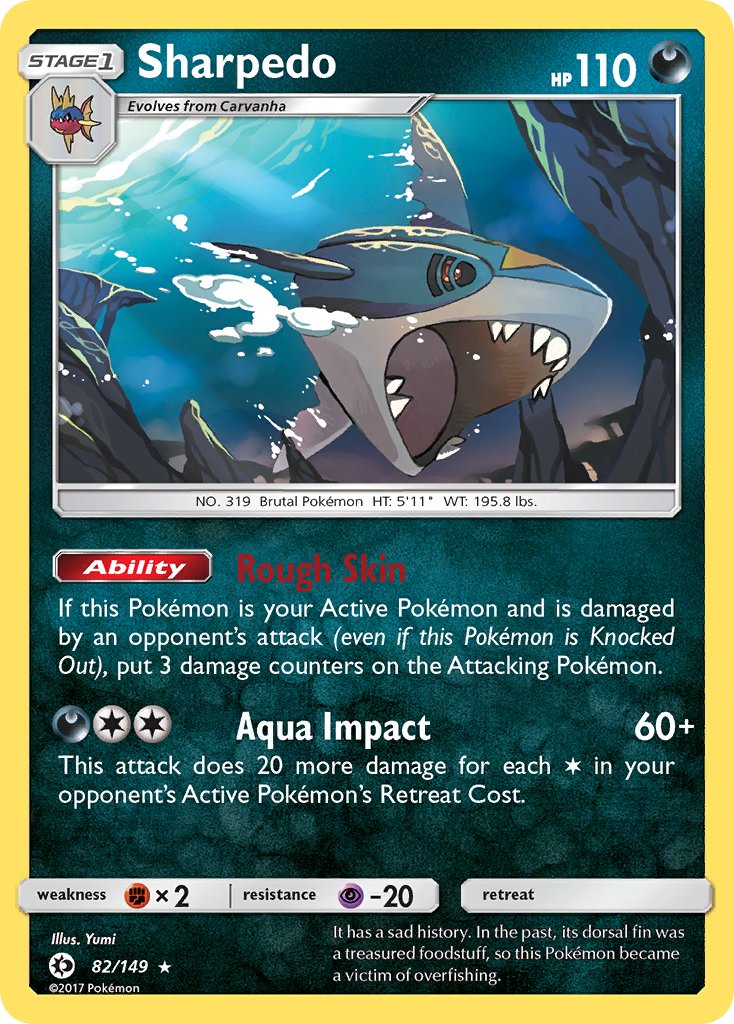 Sharpedo (82/149) (Cosmos Holo) (Blister Exclusive) [Sun & Moon: Base Set] | Galaxy Games LLC