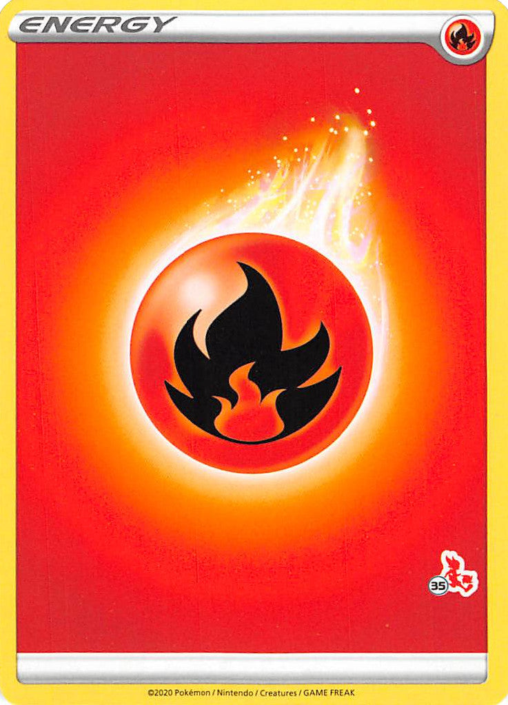 Fire Energy (Cinderace Stamp #35) [Battle Academy 2022] | Galaxy Games LLC