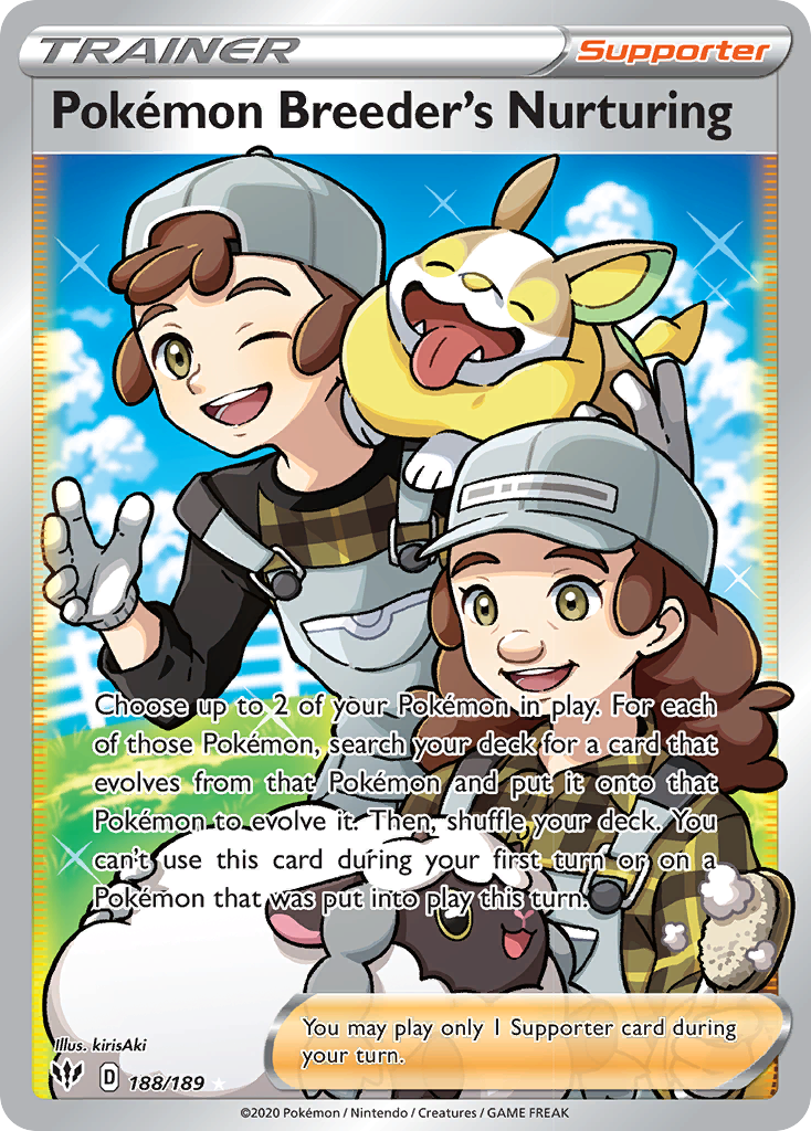 Pokemon Breeder's Nurturing (188/189) [Sword & Shield: Darkness Ablaze] | Galaxy Games LLC