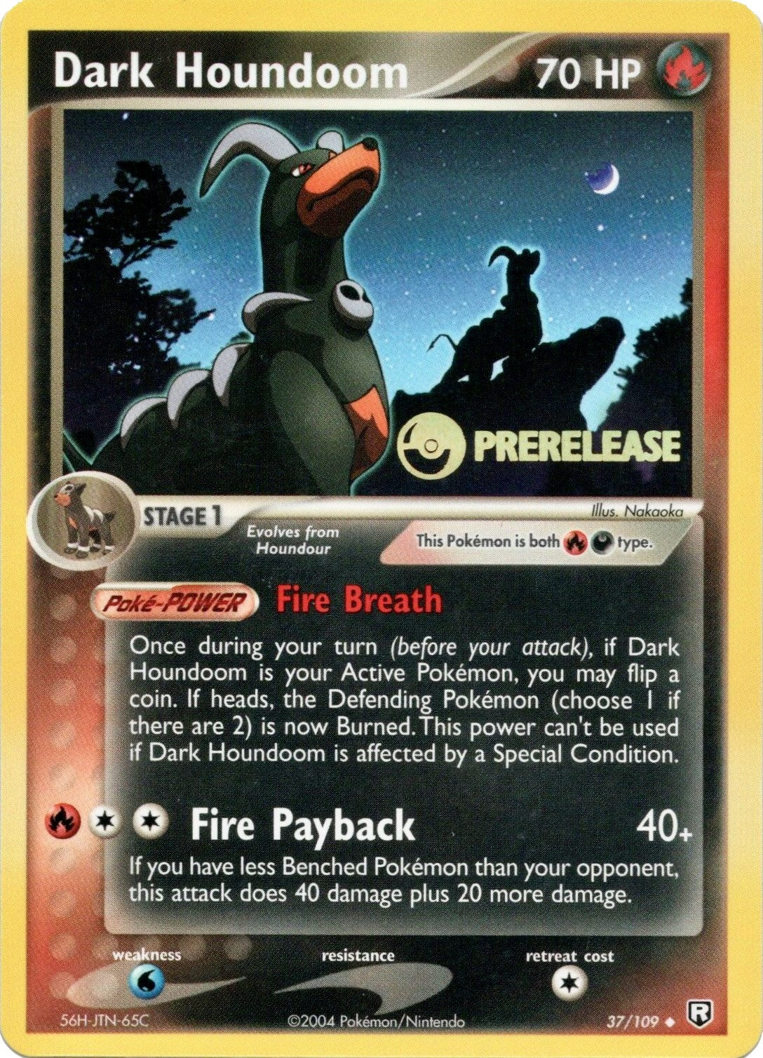 Dark Houndoom (37/109) (Prerelease Promo) [EX: Team Rocket Returns] | Galaxy Games LLC