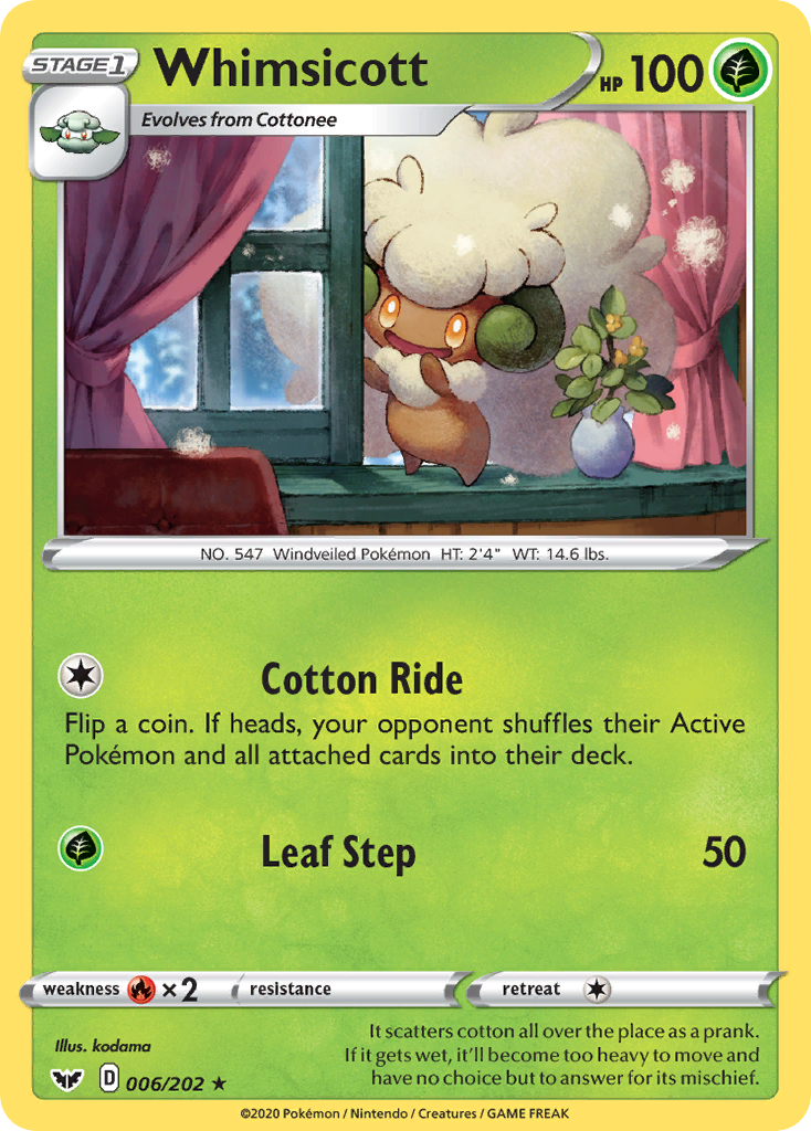 Whimsicott (006/202) [Sword & Shield: Base Set] | Galaxy Games LLC