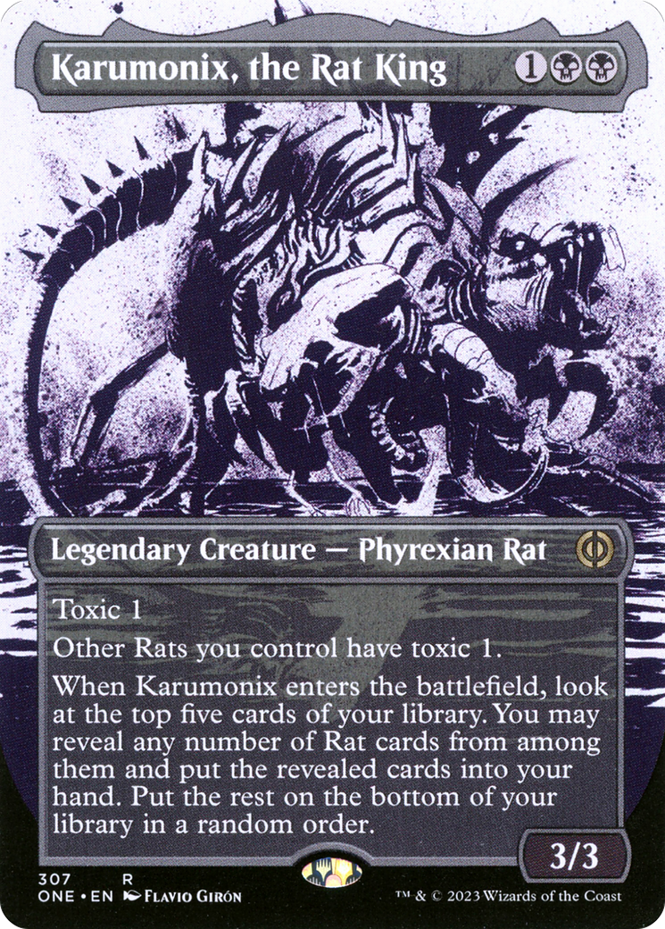 Karumonix, the Rat King (Borderless Ichor) [Phyrexia: All Will Be One] | Galaxy Games LLC