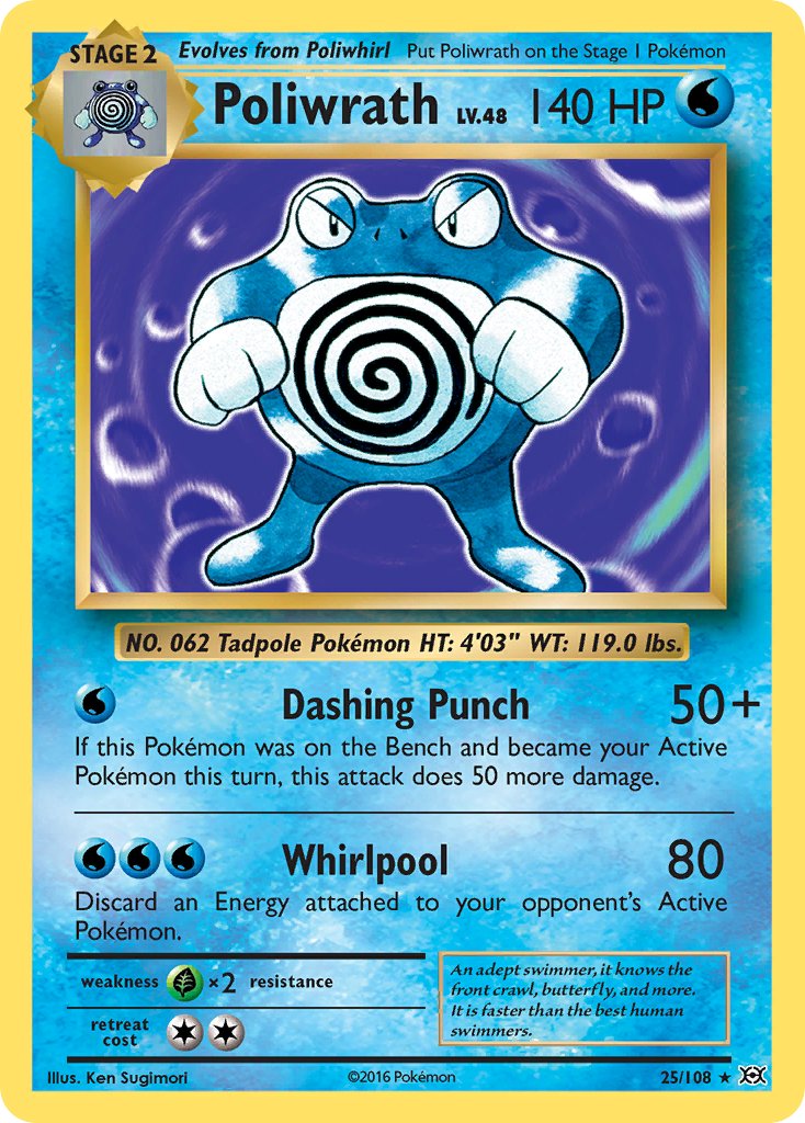 Poliwrath (25/108) (Theme Deck Exclusive) [XY: Evolutions] | Galaxy Games LLC