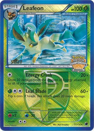 Leafeon (11/116) (Regional Championship Promo Staff) [Black & White: Plasma Freeze] | Galaxy Games LLC