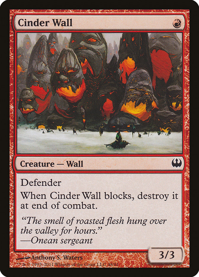 Cinder Wall [Duel Decks: Knights vs. Dragons] | Galaxy Games LLC