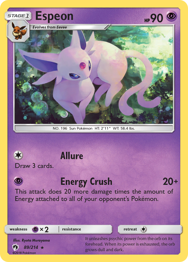 Espeon (89/214) [Sun & Moon: Lost Thunder] | Galaxy Games LLC