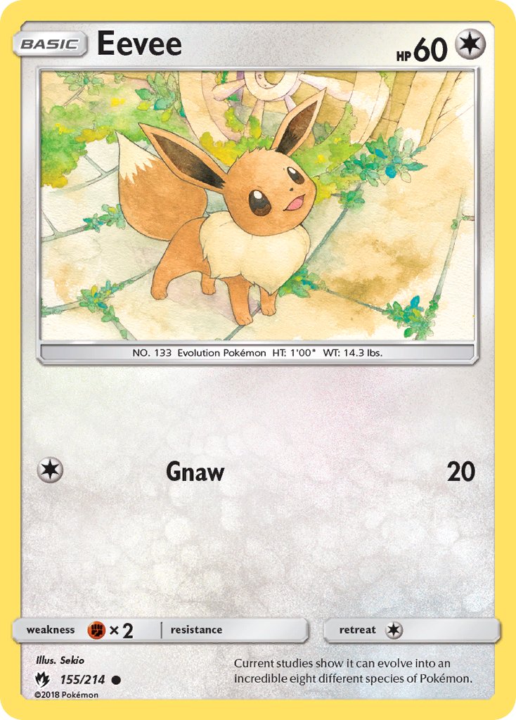 Eevee (155/214) (Let's Play, Eevee Cracked Ice Holo) (Theme Deck Exclusives) [Sun & Moon: Lost Thunder] | Galaxy Games LLC