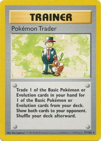 Pokemon Trader (77/102) [Base Set Shadowless Unlimited] | Galaxy Games LLC