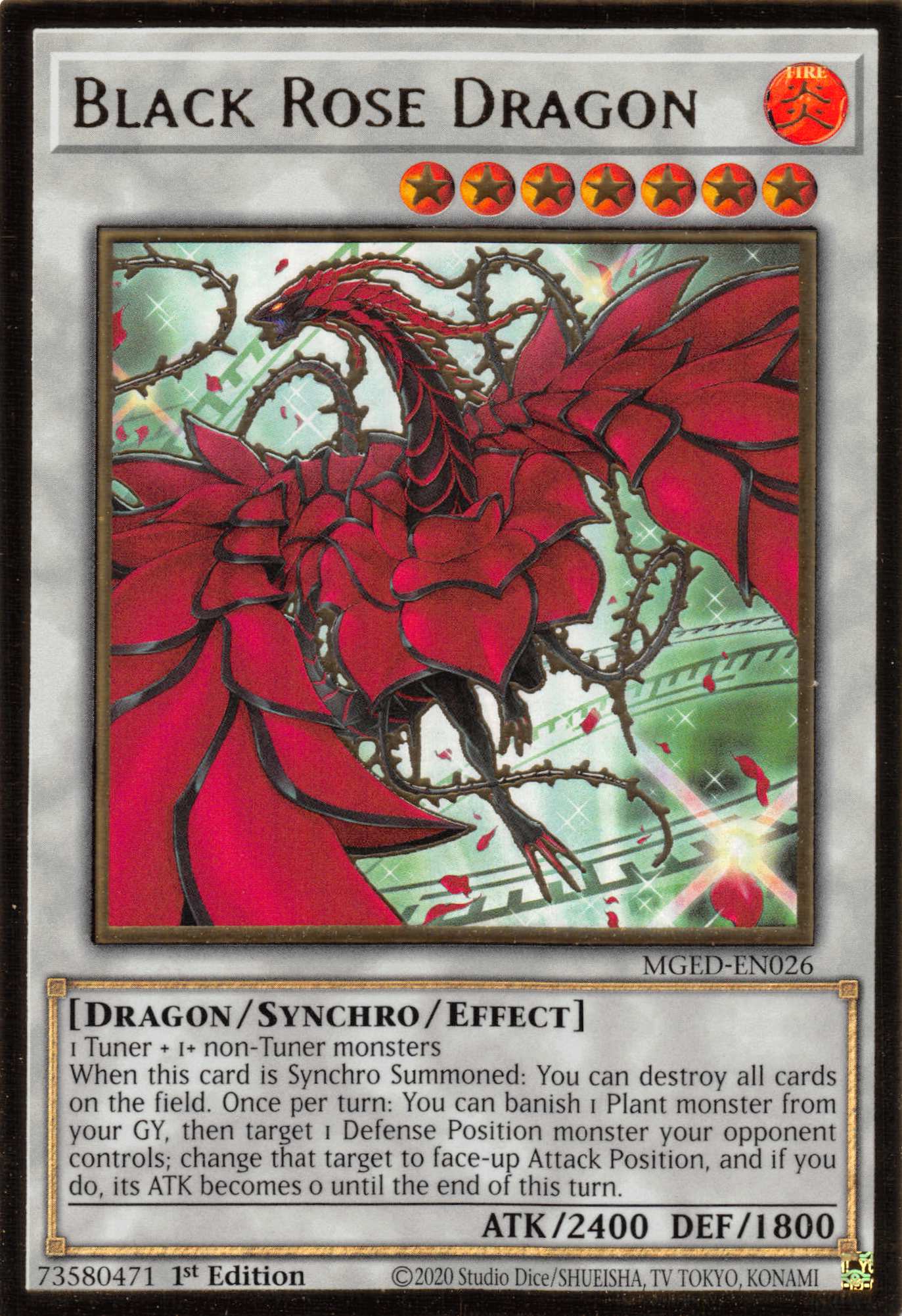 Black Rose Dragon (Alternate Art) [MGED-EN026] Gold Rare | Galaxy Games LLC
