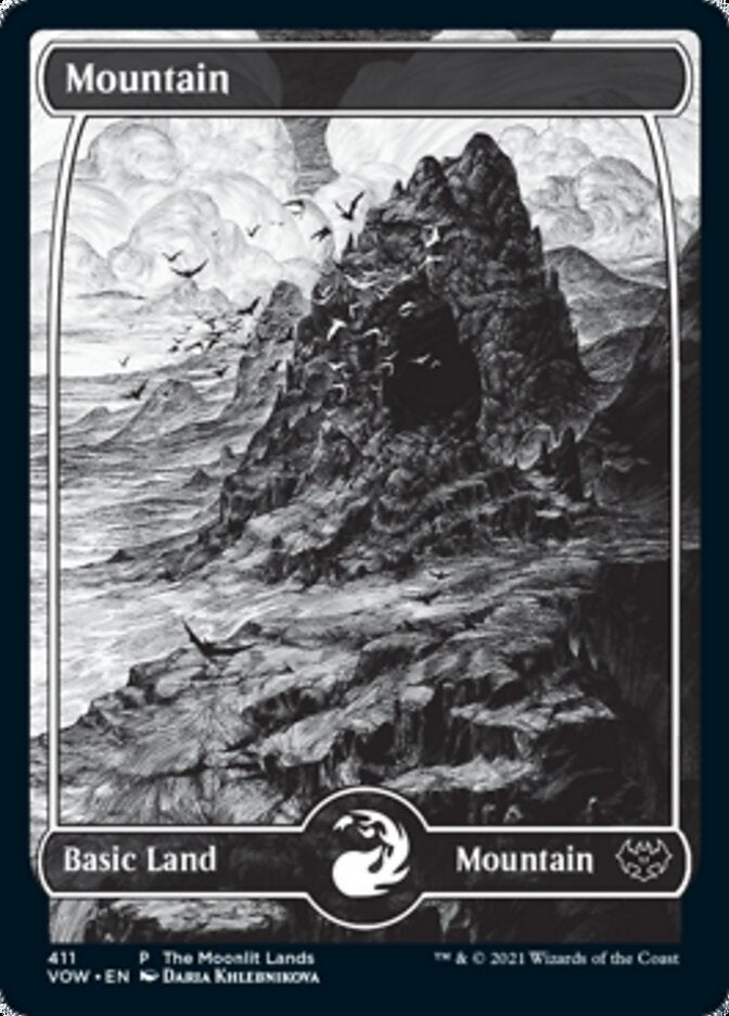 Mountain (The Moonlit Lands) (Foil Etched) [Innistrad: Crimson Vow Promos] | Galaxy Games LLC