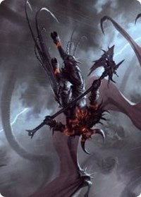 Burning-Rune Demon Art Card [Kaldheim Art Series] | Galaxy Games LLC