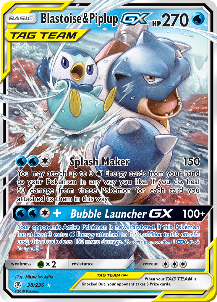 Blastoise & Piplup GX (38/236) [Sun & Moon: Cosmic Eclipse] | Galaxy Games LLC