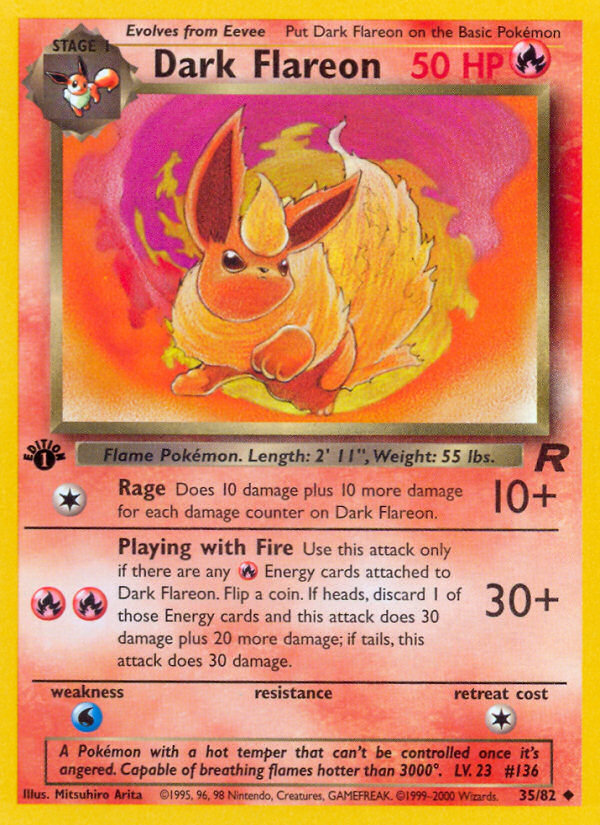 Dark Flareon (35/82) [Team Rocket 1st Edition] | Galaxy Games LLC