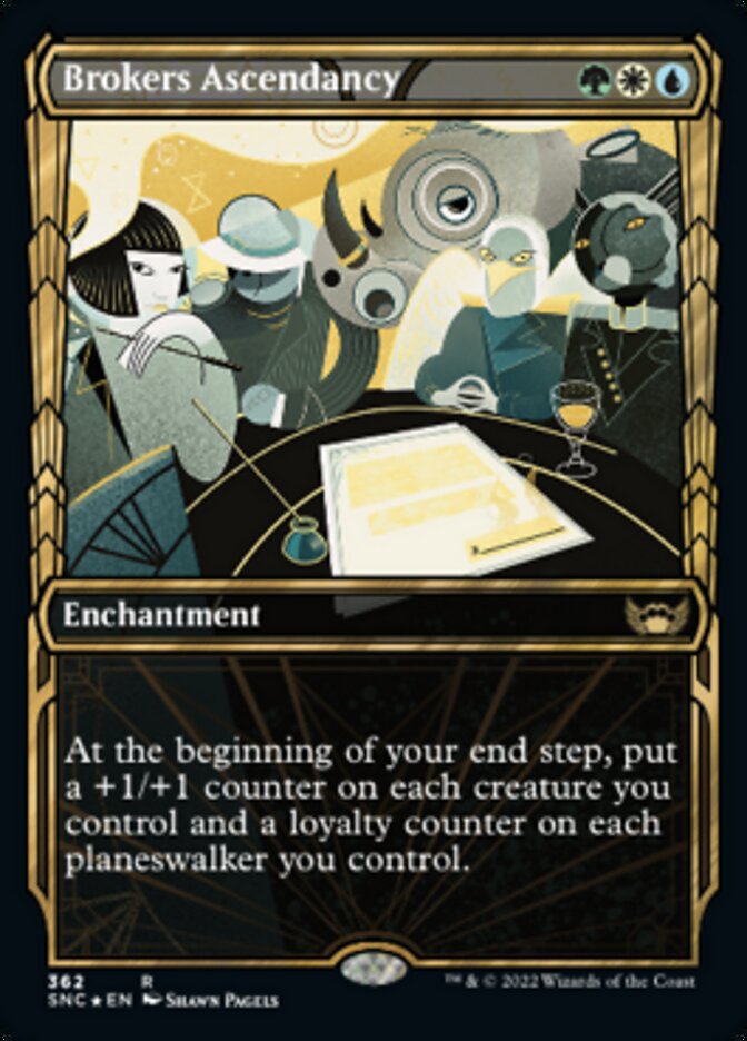 Brokers Ascendancy (Showcase Golden Age Gilded Foil) [Streets of New Capenna] | Galaxy Games LLC