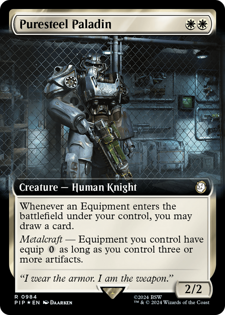 Puresteel Paladin (Extended Art) (Surge Foil) [Fallout] | Galaxy Games LLC