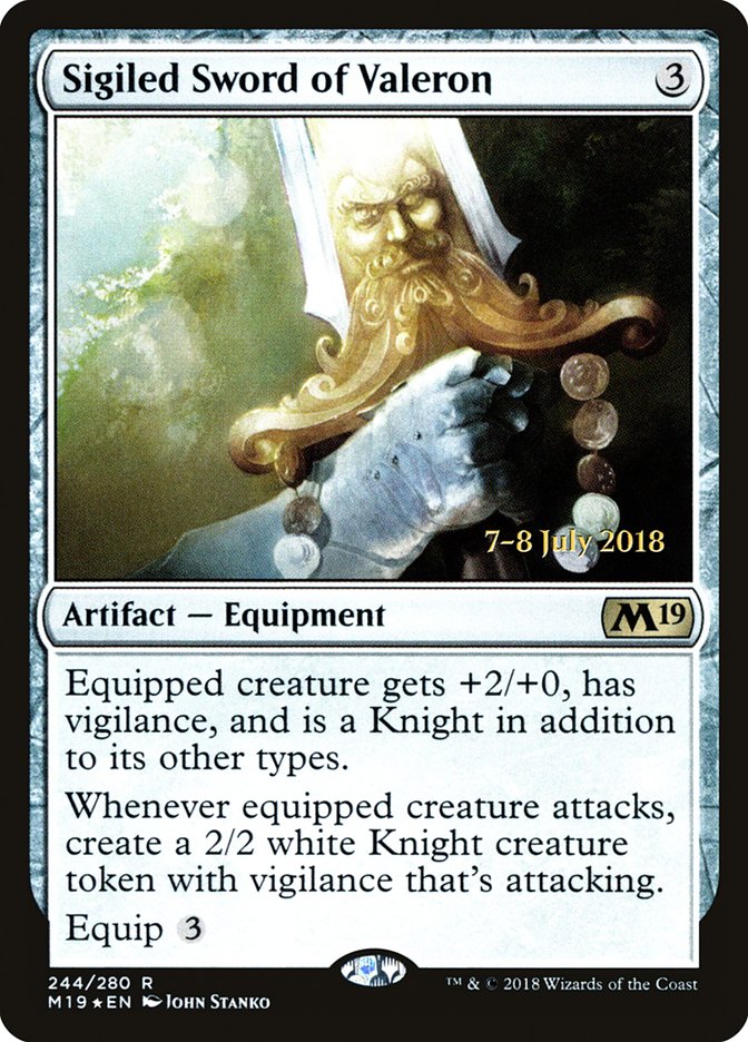 Sigiled Sword of Valeron [Core Set 2019 Prerelease Promos] | Galaxy Games LLC