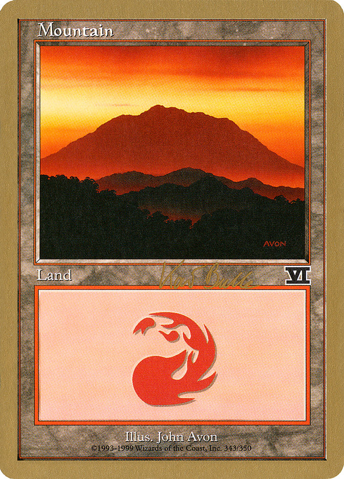 Mountain (kb343) (Kai Budde) [World Championship Decks 1999] | Galaxy Games LLC