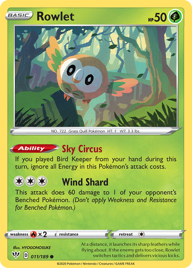 Rowlet (011/189) [Sword & Shield: Darkness Ablaze] | Galaxy Games LLC