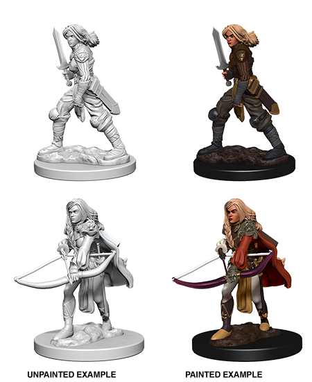 Pathfinder Deep Cuts Unpainted Minis: Human Female Fighter | Galaxy Games LLC