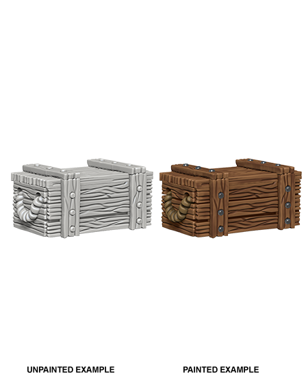 WizKids Deep Cuts Unpainted Miniatures: Crates | Galaxy Games LLC