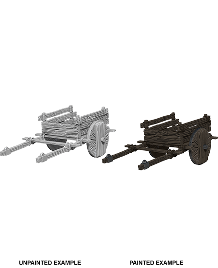 WizKids Deep Cuts Unpainted Miniatures: 2 Wheel Cart | Galaxy Games LLC