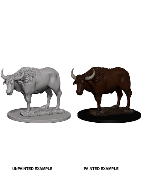 WizKids Deep Cuts Unpainted Miniatures: Oxen | Galaxy Games LLC