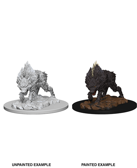 Pathfinder Deep Cuts Unpainted Miniatures: Dire Wolf | Galaxy Games LLC