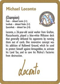 1996 Michael Loconto Biography Card [World Championship Decks] | Galaxy Games LLC