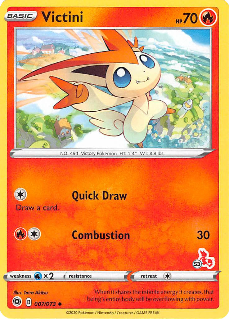 Victini (007/073) (Cinderace Stamp #53) [Battle Academy 2022] | Galaxy Games LLC