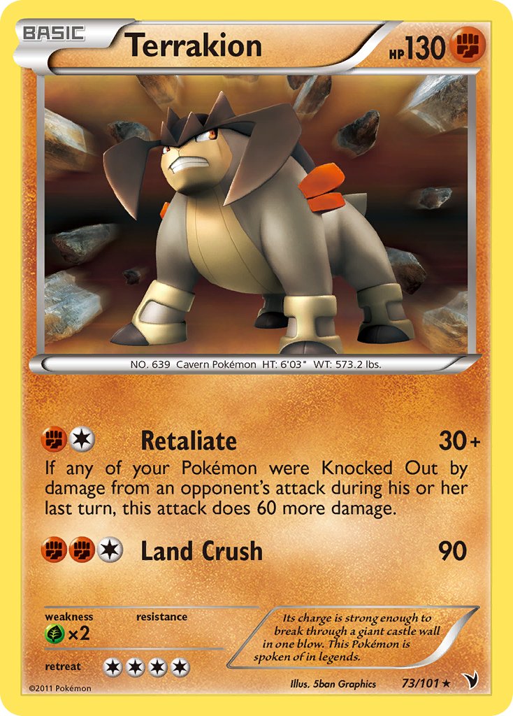 Terrakion (73/101) (Cosmos Holo) (Blister Exclusive) [Black & White: Noble Victories] | Galaxy Games LLC