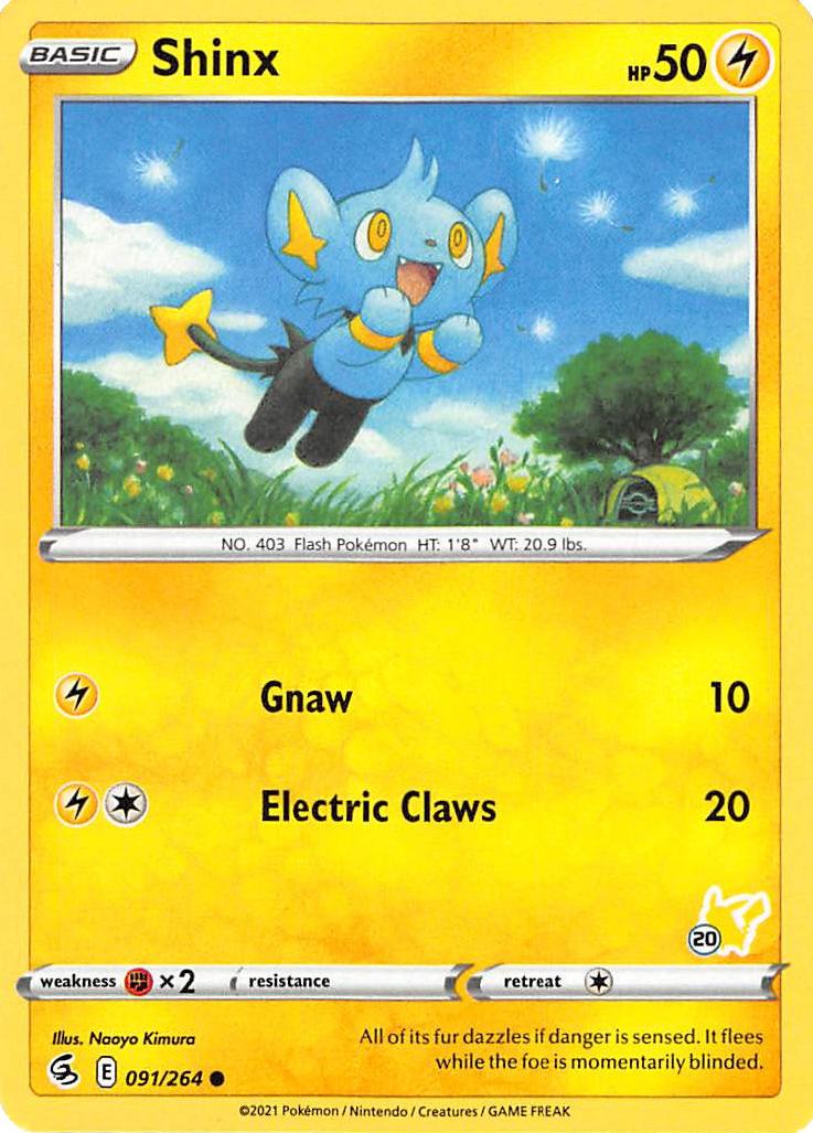 Shinx (091/264) (Pikachu Stamp #20) [Battle Academy 2022] | Galaxy Games LLC