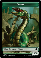 Elf Knight // Wurm Double-Sided Token [Ravnica Remastered Tokens] | Galaxy Games LLC
