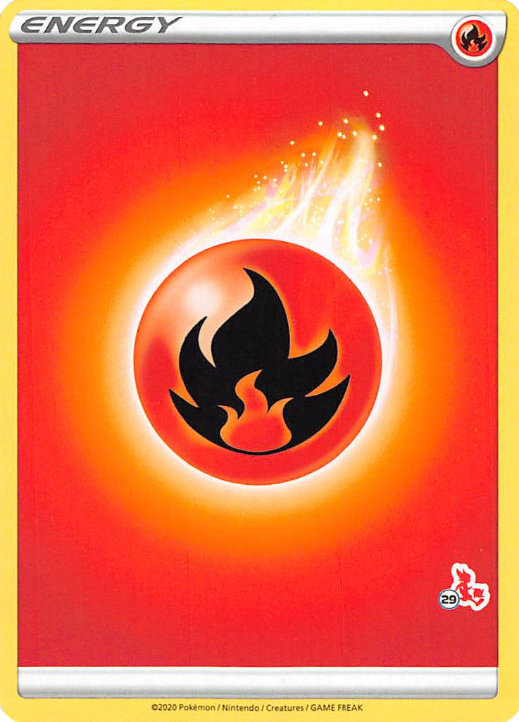 Fire Energy (Cinderace Stamp #29) [Battle Academy 2022] | Galaxy Games LLC