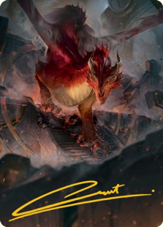 Red Dragon Art Card (Gold-Stamped Signature) [Dungeons & Dragons: Adventures in the Forgotten Realms Art Series] | Galaxy Games LLC