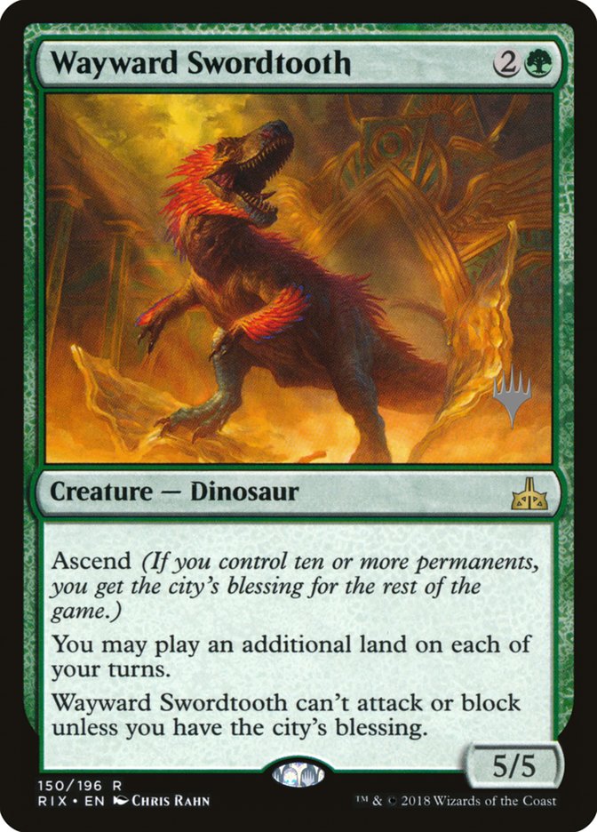 Wayward Swordtooth (Promo Pack) [Rivals of Ixalan Promos] | Galaxy Games LLC