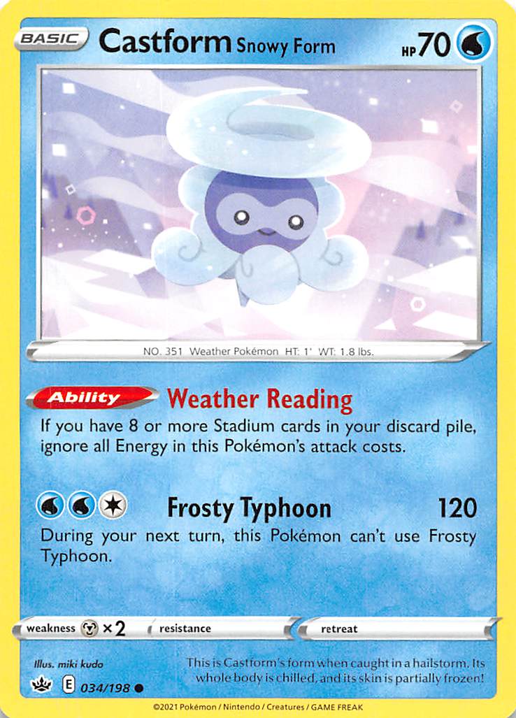 Castform Snowy Form (034/198) [Sword & Shield: Chilling Reign] | Galaxy Games LLC