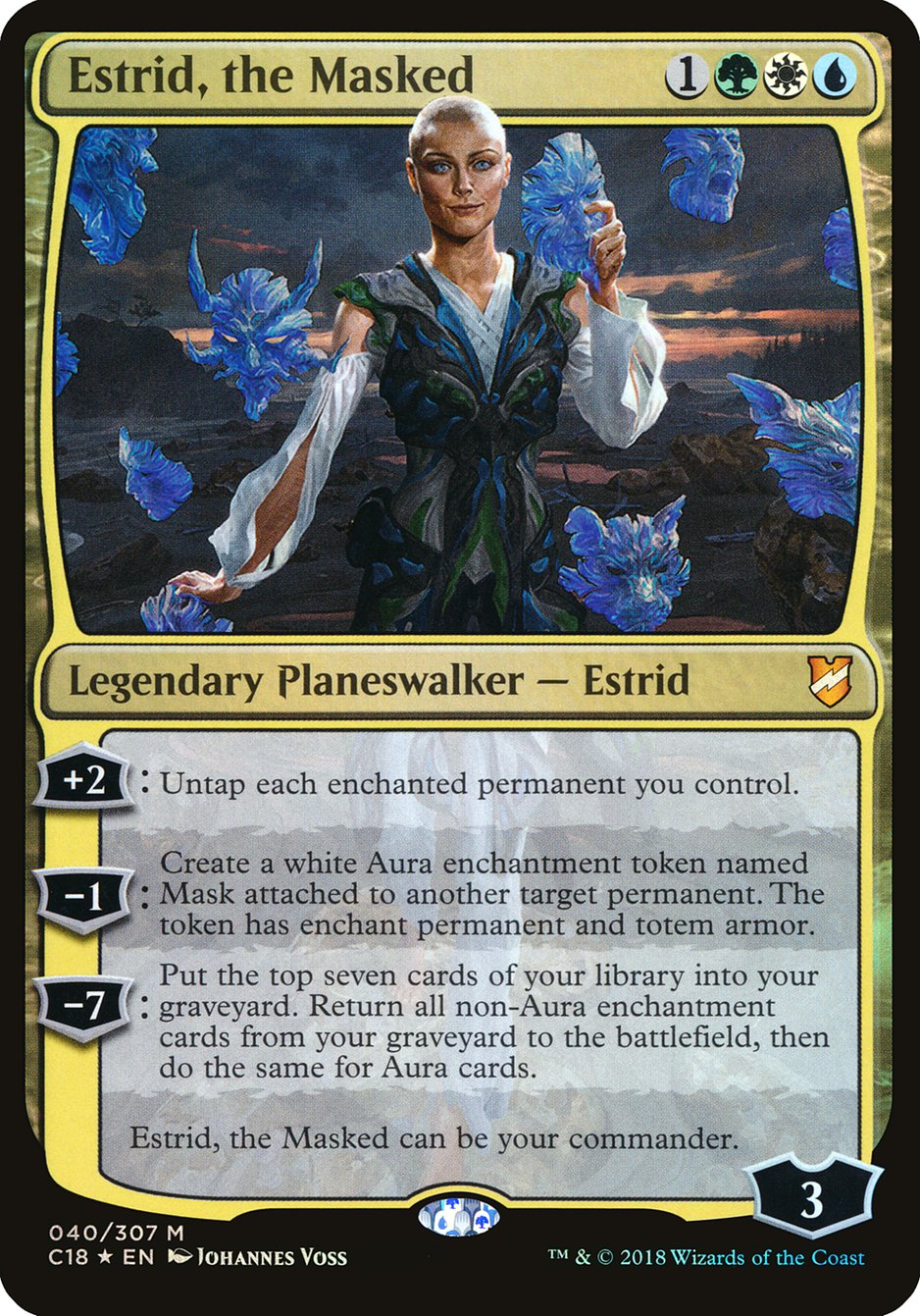 Estrid, the Masked (Oversized) [Commander 2018 Oversized] | Galaxy Games LLC