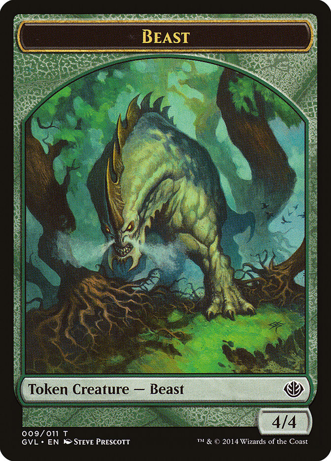 Beast Token (009/011) (Garruk vs. Liliana) [Duel Decks Anthology Tokens] | Galaxy Games LLC