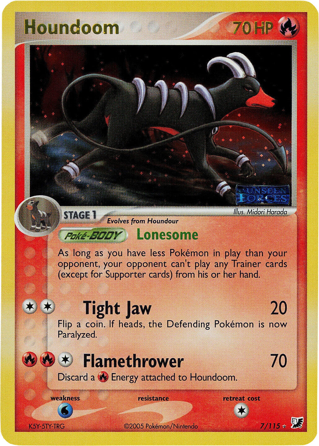 Houndoom (7/115) (Stamped) [EX: Unseen Forces] | Galaxy Games LLC