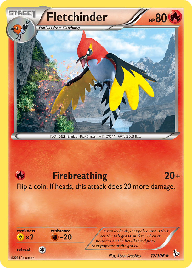 Fletchinder (17/106) [XY: Flashfire] | Galaxy Games LLC