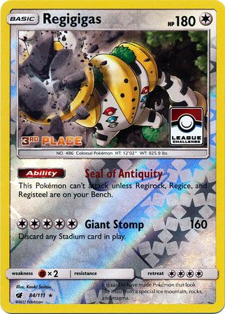 Regigigas (84/111) (League Promo 3rd Place) [Sun & Moon: Crimson Invasion] | Galaxy Games LLC